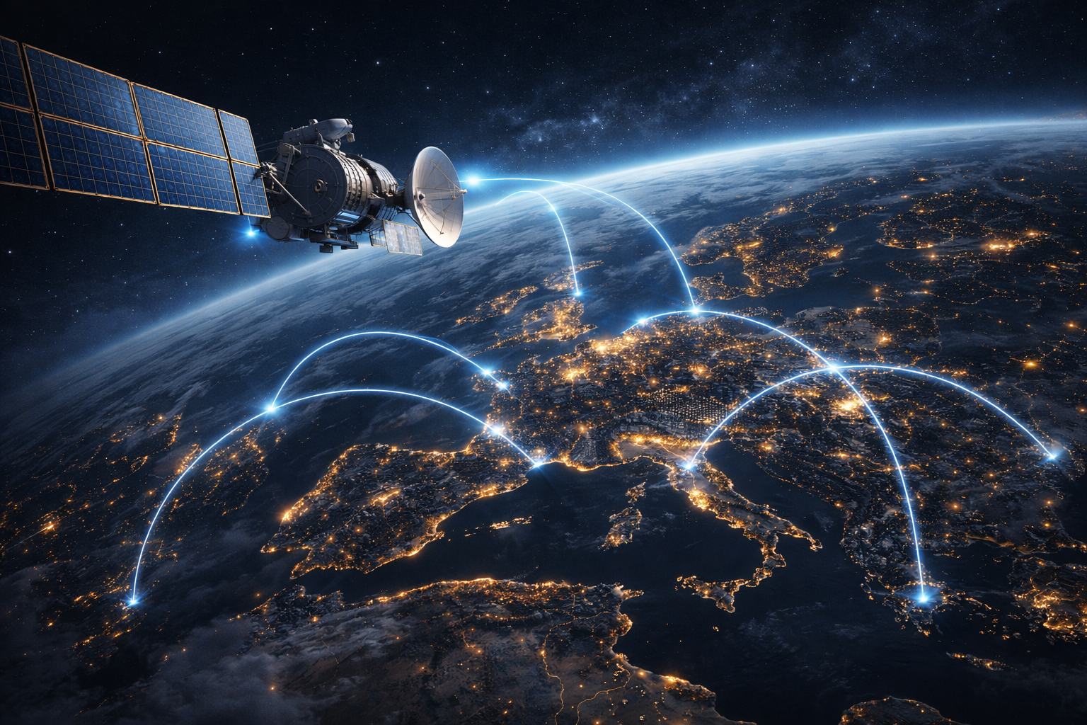 Satellite television broadcasting covering Europe in 2026