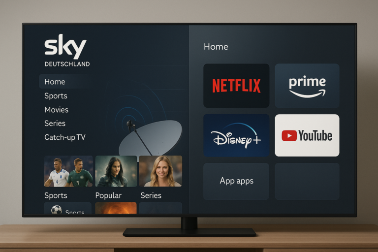 Vergleich zwischen Sky Deutschland und Streaming Diensten auf einem Fernseher