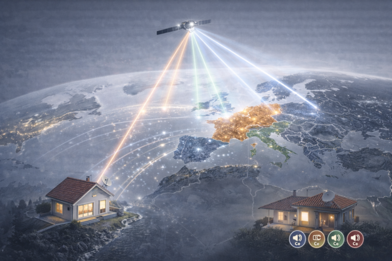 Professional illustration representing European television access for expats