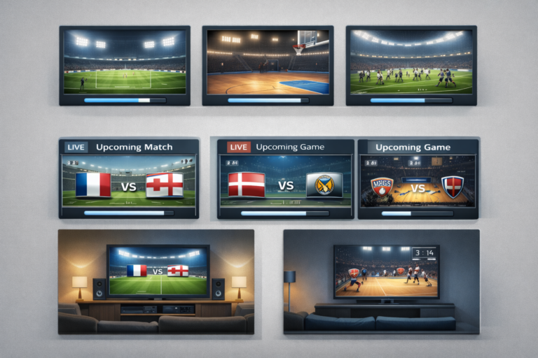 Professional illustration representing evening sports TV habits in the DACH region