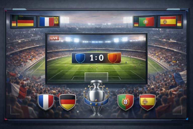 Professional illustration representing football tournament viewership in Europe