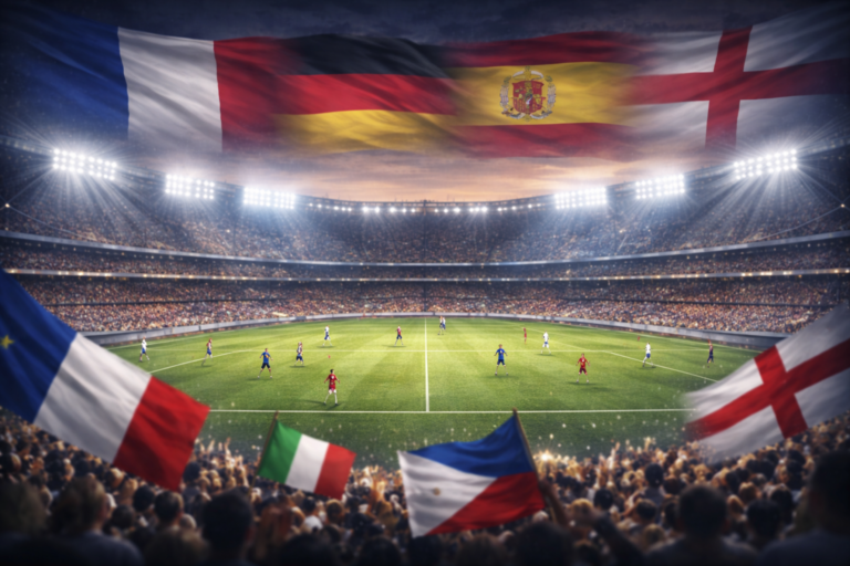 Professional illustration representing national team football viewership in Europe