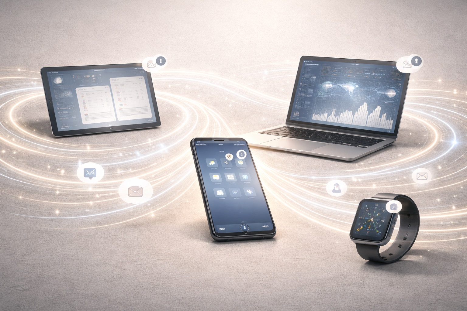 Professional illustration showing reduced digital noise and simplified technology signals