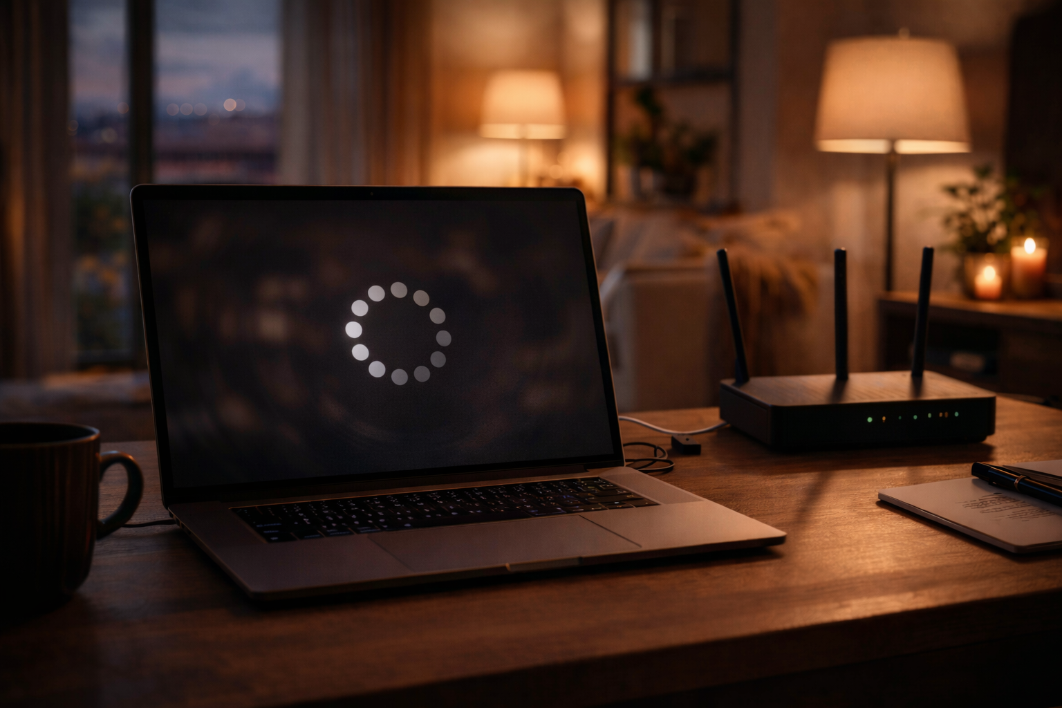 Laptop buffering during Sky TV playback session 2026