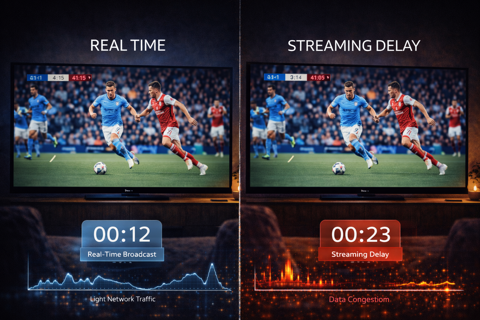 Sky Italia live stream delayed compared to real time broadcast