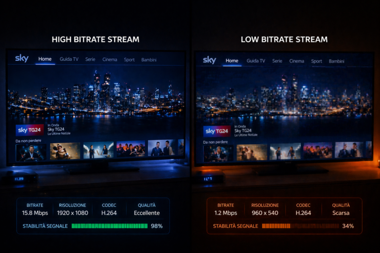 Sky Italia streaming stability fluctuating due to inconsistent data flow