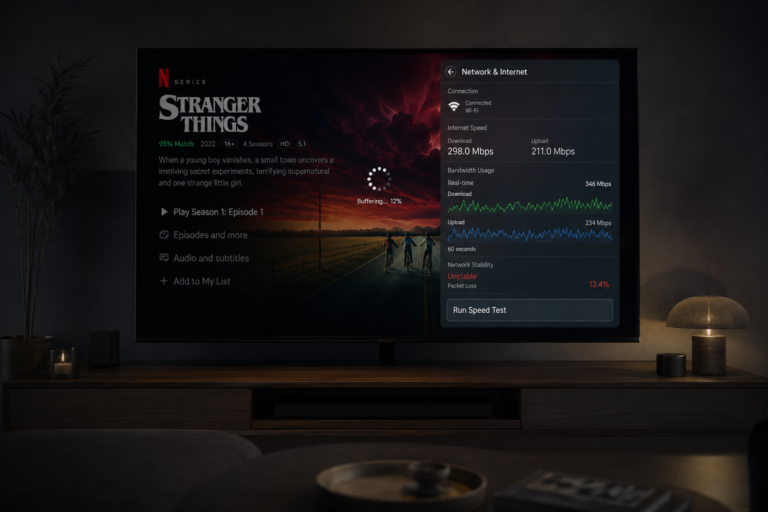 Netflix buffering on a fast internet connection due to unstable bandwidth