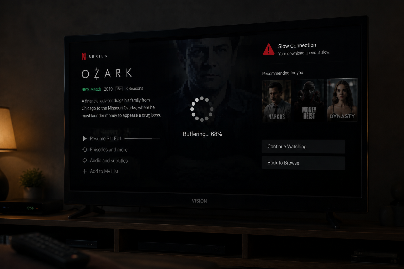 Older smart TV experiencing Netflix lag and playback instability