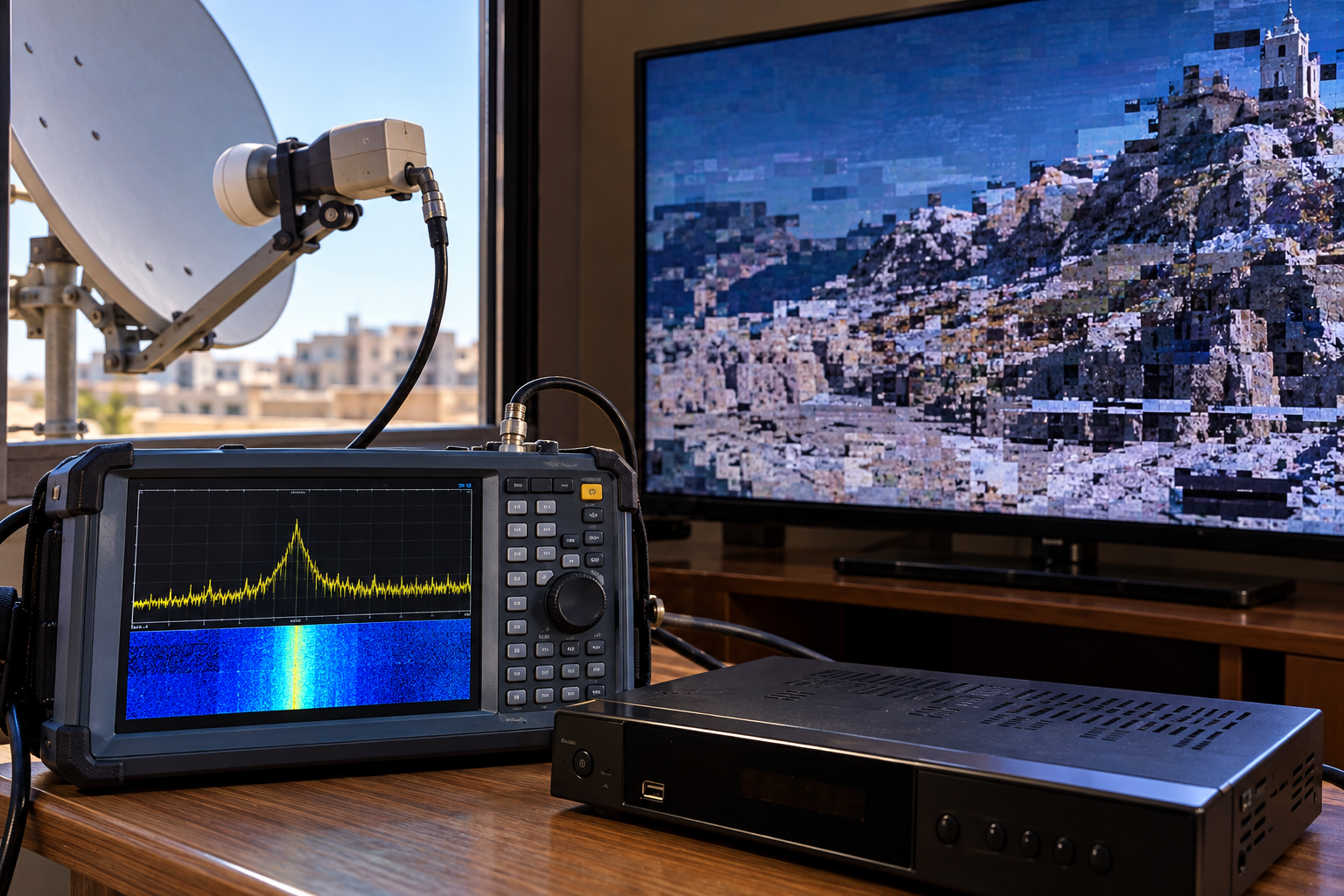 Satellite receiver showing digital picture freezing despite strong Astra 19.2E RF carrier power